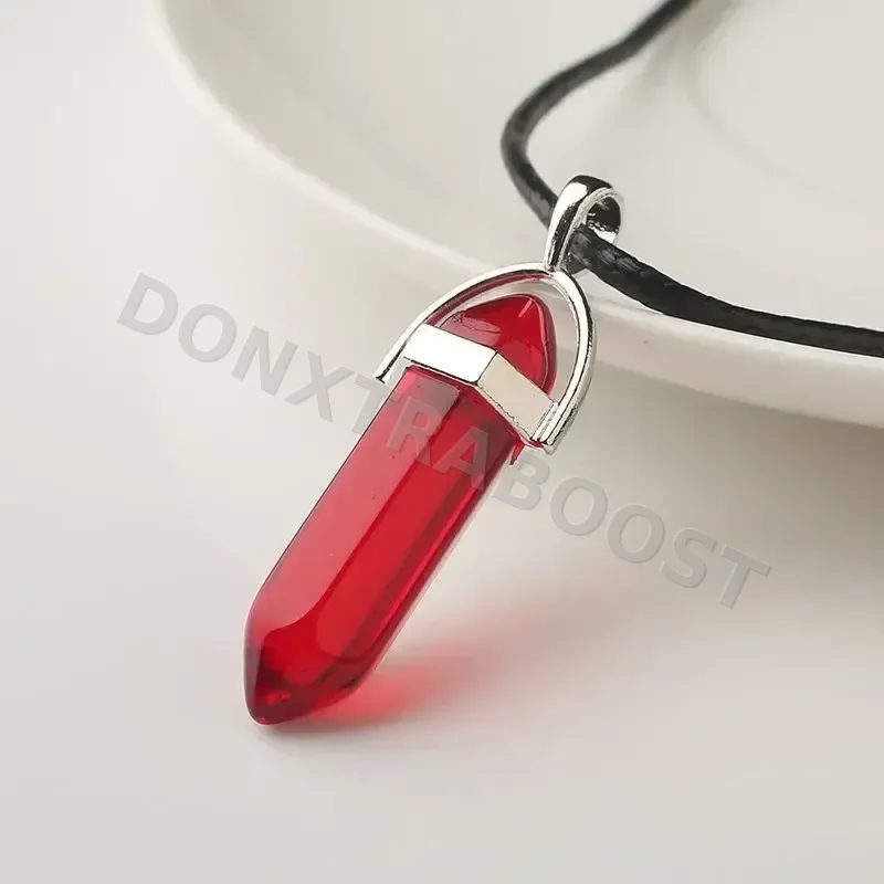 Hexagonal Bullet Amethyst Necklace Women Jewelry